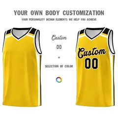 Gold Black White Color Charge Series Team Basketball Jersey 3