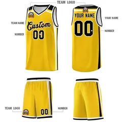 Gold Black White Color Charge Series Team Basketball Jersey 5