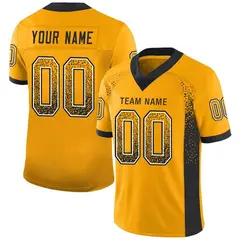 Gold Black-White Drift Fashion Mesh Football Jersey 1