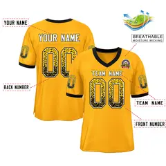 Gold Black-White Drift Fashion Mesh Football Jersey 2