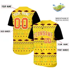 Gold Black White Mexican Style Baseball Jersey 2