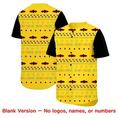 Gold Black White Mexican Style Baseball Jersey 7