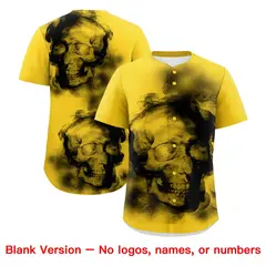 Gold Black White Skeleton Graffiti Baseball Jersey 8