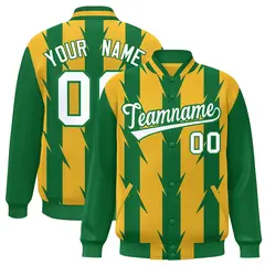 Gold Blade Pattern Raglan Varsity Letterman Baseball Jacket