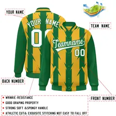 Gold Blade Pattern Raglan Varsity Letterman Baseball Jacket 2