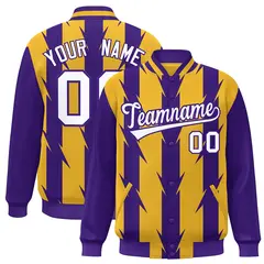 Gold Blade Pattern Raglan Varsity Letterman Baseball Jacket