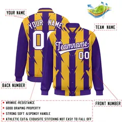 Gold Blade Pattern Raglan Varsity Letterman Baseball Jacket 2