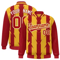 Gold Blade Pattern Raglan Varsity Letterman Baseball Jacket