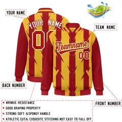 Gold Blade Pattern Raglan Varsity Letterman Baseball Jacket 2