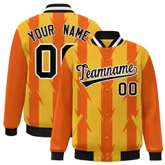 Gold Blade Pattern Raglan Varsity Letterman Baseball Jacket