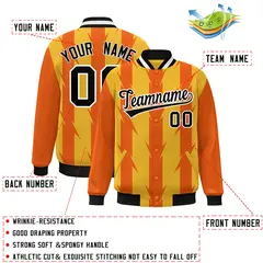 Gold Blade Pattern Raglan Varsity Letterman Baseball Jacket 2