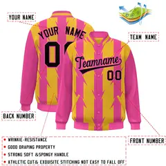 Gold Blade Pattern Raglan Varsity Letterman Baseball Jacket 2