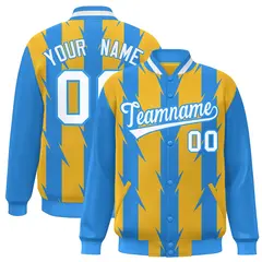 Gold Blade Pattern Raglan Varsity Letterman Baseball Jacket