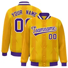 Gold Blade Pattern Raglan Varsity Letterman Baseball Jacket 1