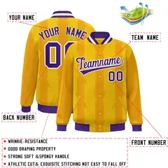Gold Blade Pattern Raglan Varsity Letterman Baseball Jacket 2