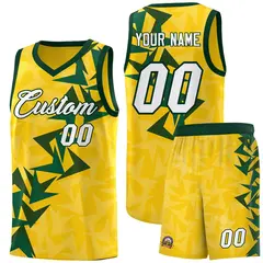 Gold Boomerang Pattern Basketball Jersey