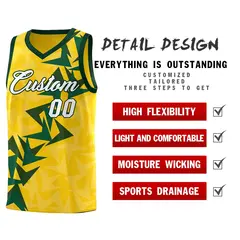 Gold Boomerang Pattern Basketball Jersey 2