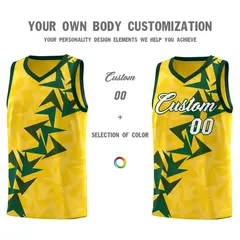 Gold Boomerang Pattern Basketball Jersey 3