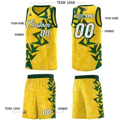 Gold Boomerang Pattern Basketball Jersey 5