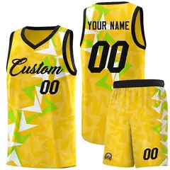 Gold Boomerang Pattern Basketball Jersey