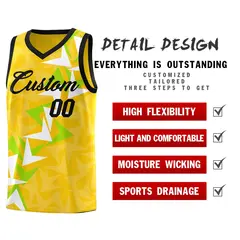 Gold Boomerang Pattern Basketball Jersey 2