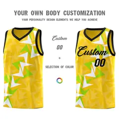 Gold Boomerang Pattern Basketball Jersey 3