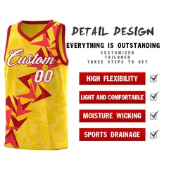 Gold Boomerang Pattern Basketball Jersey 2
