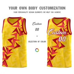 Gold Boomerang Pattern Basketball Jersey 3
