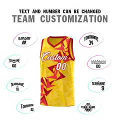 Gold Boomerang Pattern Basketball Jersey 4