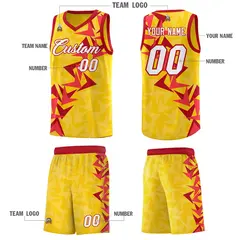 Gold Boomerang Pattern Basketball Jersey 5