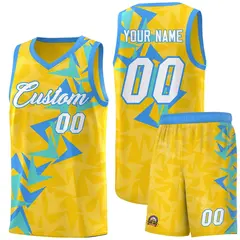 Gold Boomerang Pattern Basketball Jersey