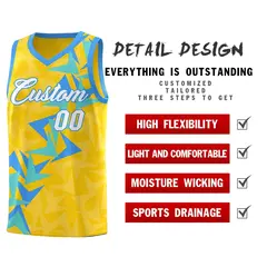 Gold Boomerang Pattern Basketball Jersey 2
