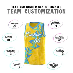 Gold Boomerang Pattern Basketball Jersey 4
