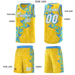 Gold Boomerang Pattern Basketball Jersey 5