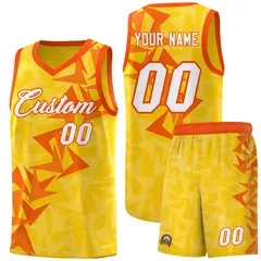 Gold Boomerang Pattern Basketball Jersey 1