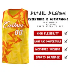 Gold Boomerang Pattern Basketball Jersey 2