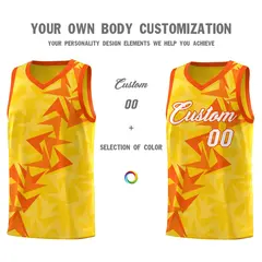 Gold Boomerang Pattern Basketball Jersey 3