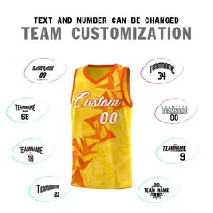 Gold Boomerang Pattern Basketball Jersey 4