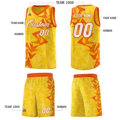 Gold Boomerang Pattern Basketball Jersey 5