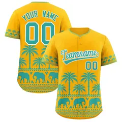 Gold Bright Green Graffiti Pattern Bossinia Baseball Jersey 1