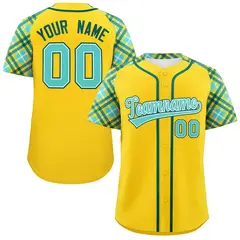 Gold Bright Green-Midnight Green Raglan Baseball Jersey 1