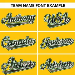 Gold Camo Font Authentic Baseball Jersey 3