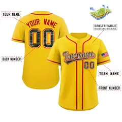 Gold Camo Font Authentic Baseball Jersey 2