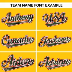 Gold Camo Font Authentic Baseball Jersey 3