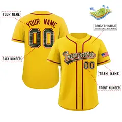 Gold Camo Font Authentic Baseball Jersey 2