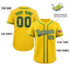 Gold Camo Font Authentic Baseball Jersey 2