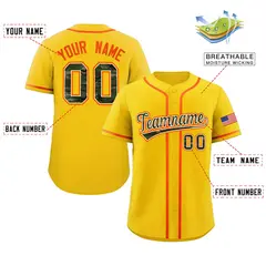 Gold Camo Font Authentic Baseball Jersey 2