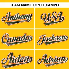 Gold Camo Font Authentic Baseball Jersey 3