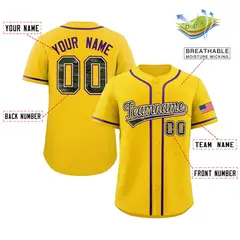 Gold Camo Font Authentic Baseball Jersey 2