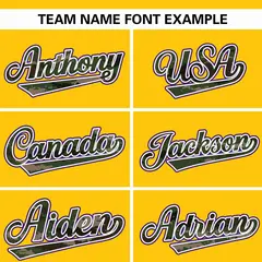 Gold Camo Font Authentic Baseball Jersey 3